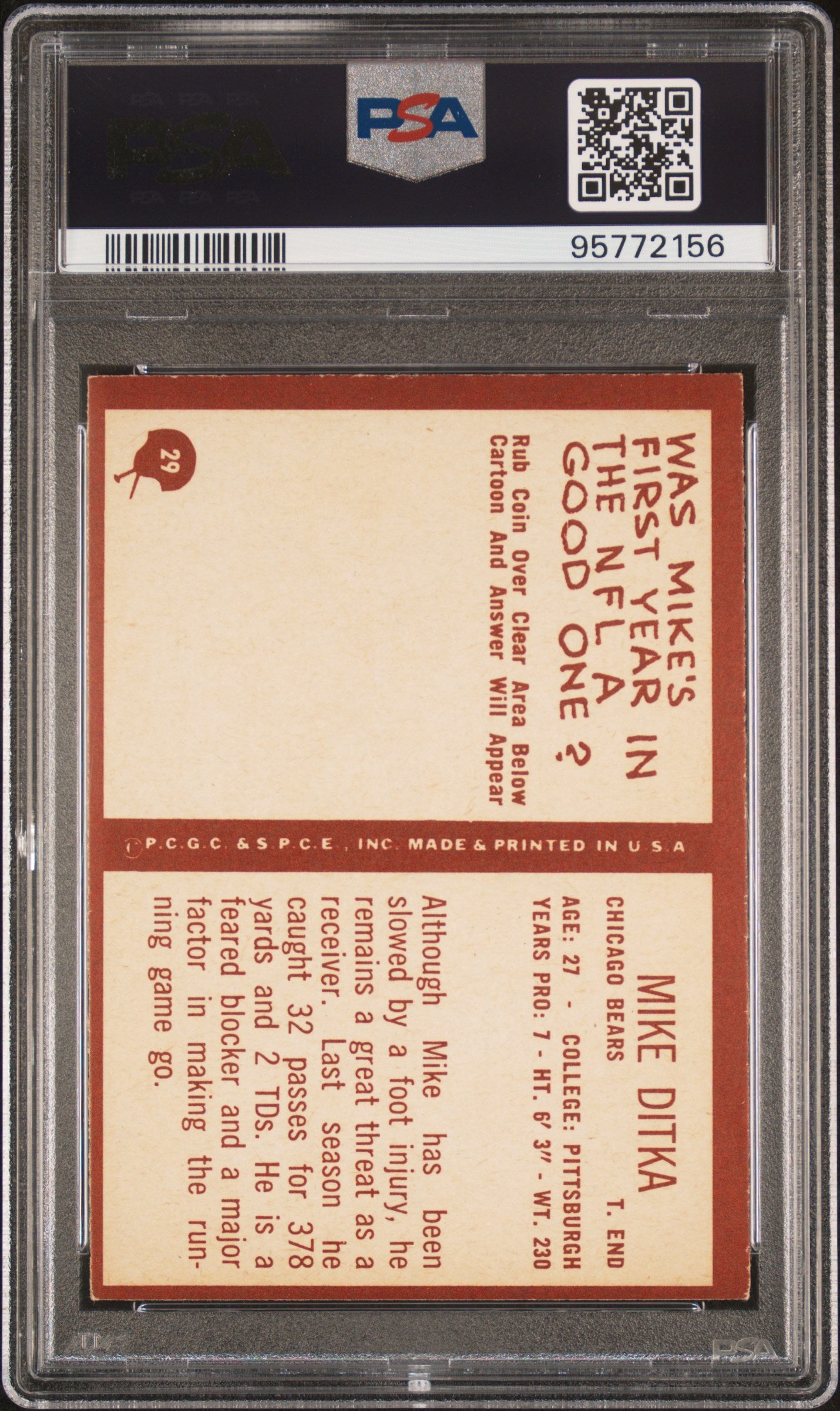 1967 Philadelphia Mike Ditka #29 PSA 6