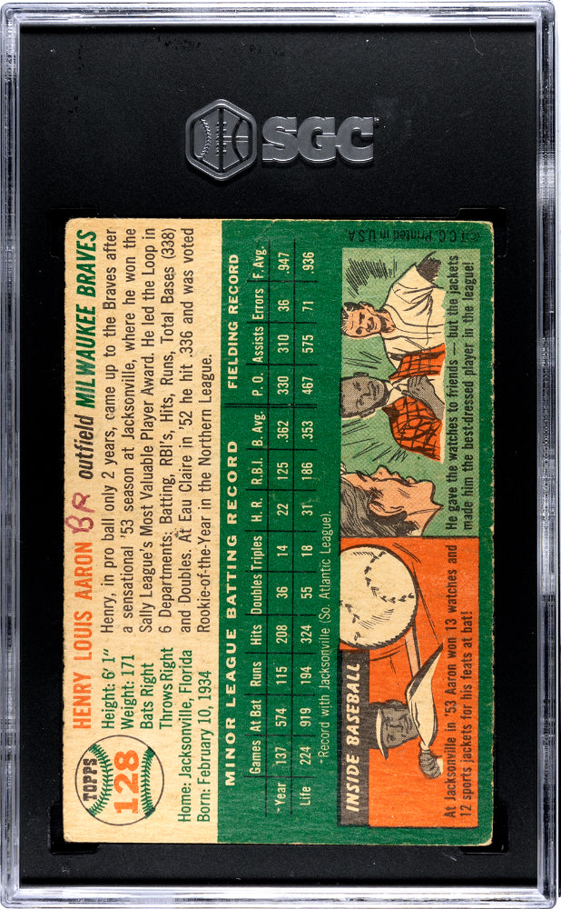 1954 Topps Henry Aaron #128 SGC A