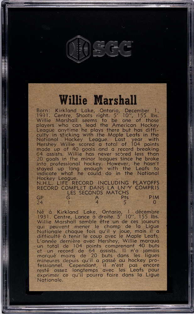 1958 Parkhurst Willie Marshall #19 SGC 8