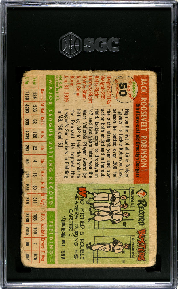 1955 Topps Jackie Robinson #50 SGC 1