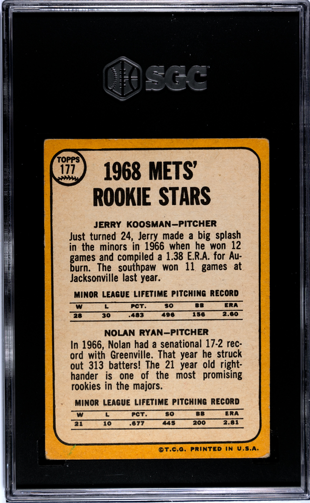 1968 Topps Nolan Ryan #177 SGC 1
