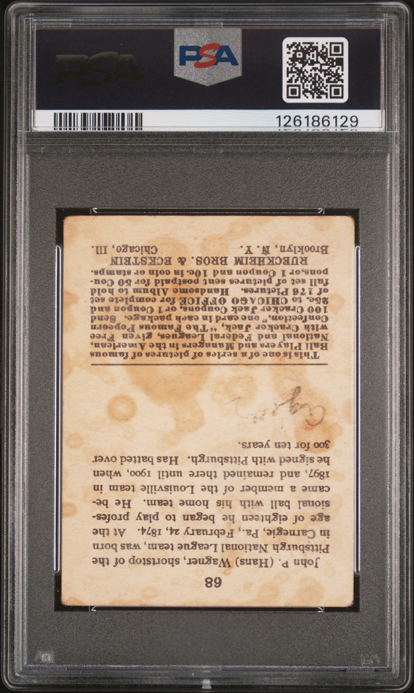 1915 Cracker Jack Honus Wagner #68 PSA 1.5 MK