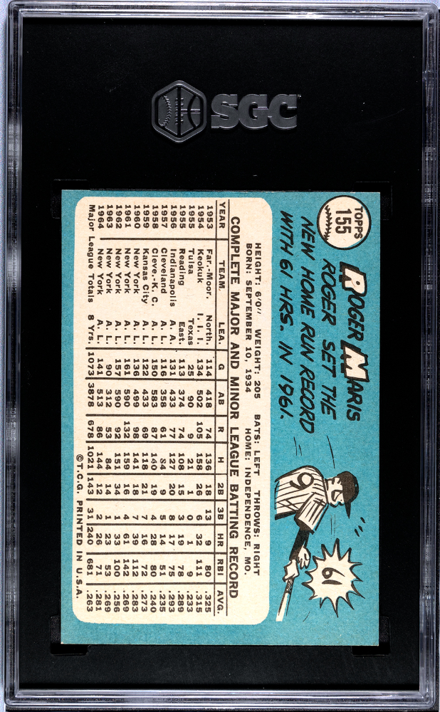 1965 Topps Roger Maris #155 SGC 7