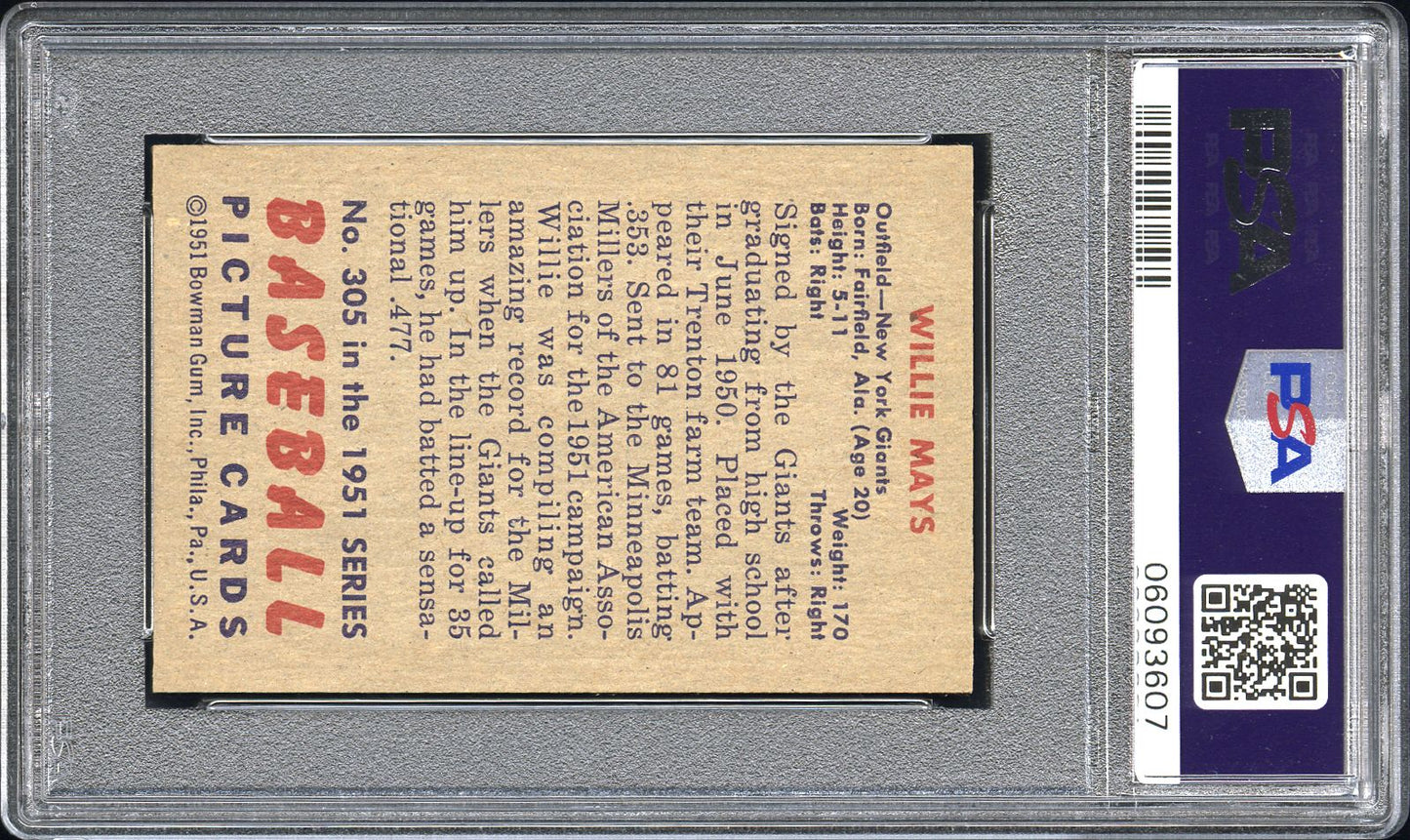 1951 Bowman Willie Mays #305 PSA 6