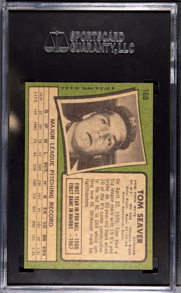 1971 Topps Tom Seaver #160 SGC 7