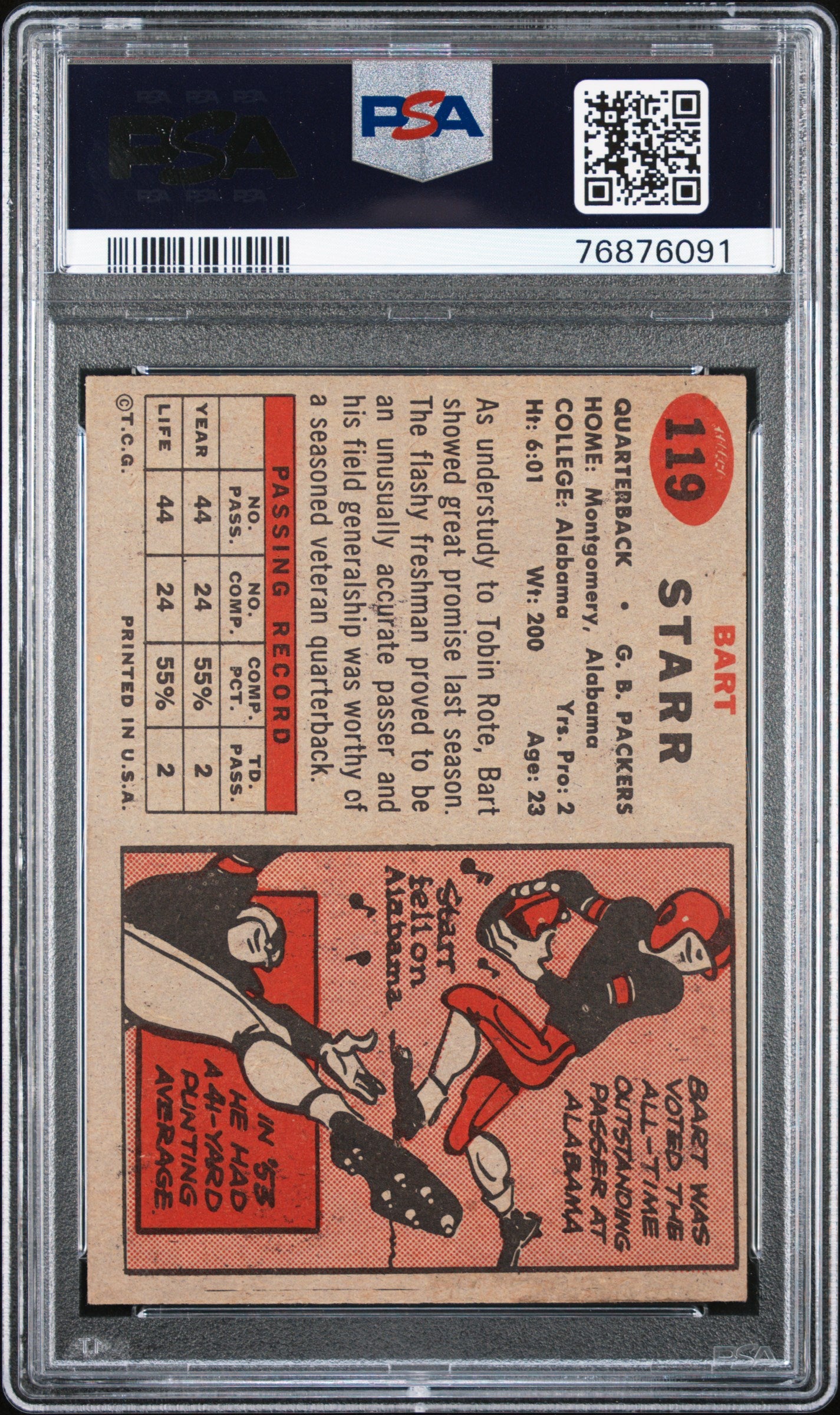 1957 Topps Bart Starr #119 PSA 6