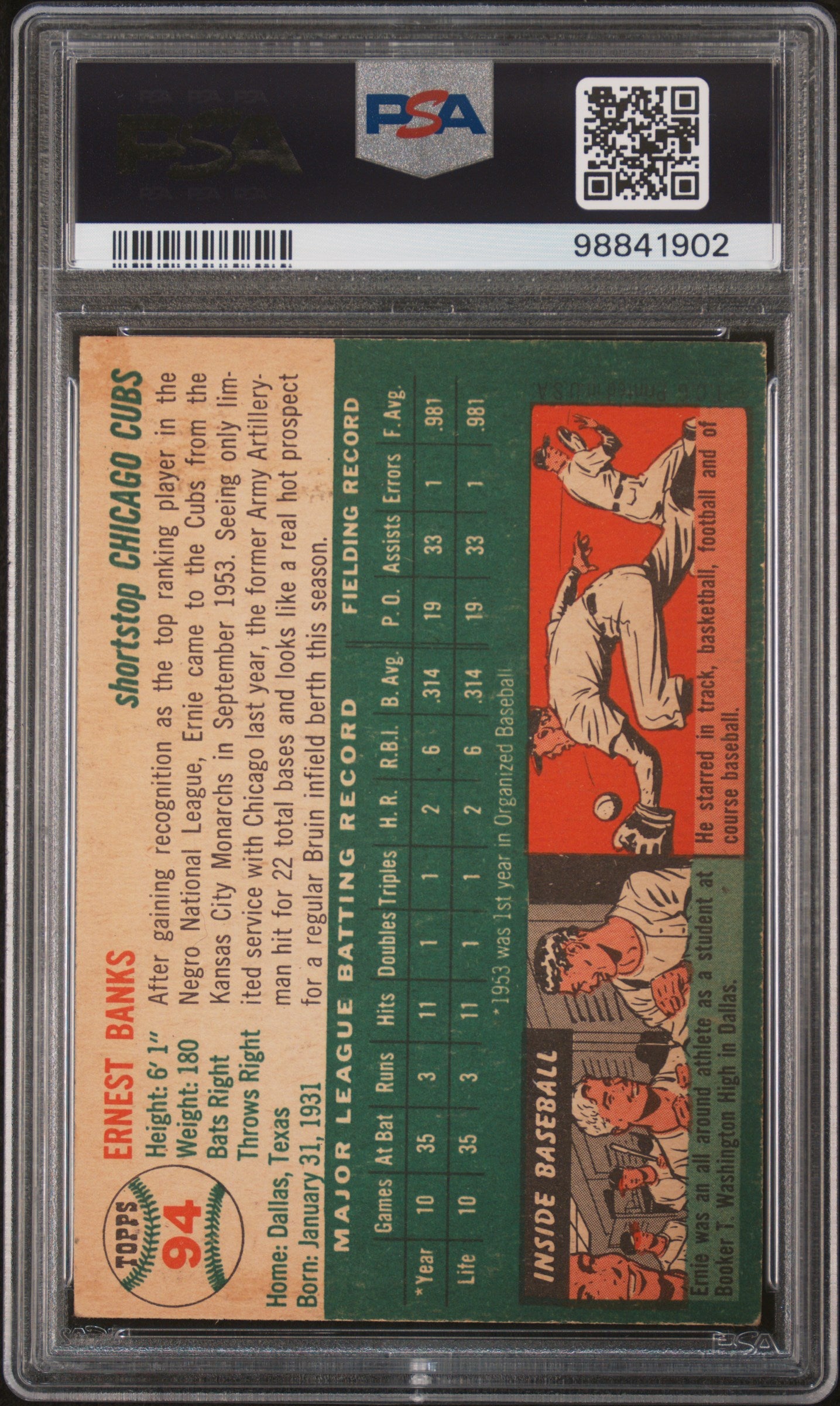 1954 Topps Ernie Banks #94 PSA 5