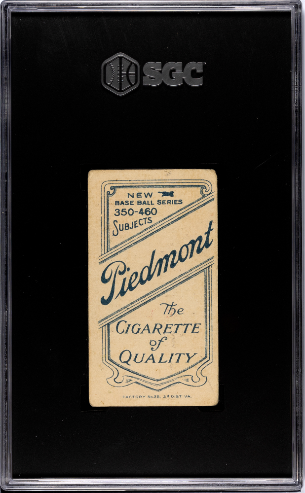 1911 Piedmont Cigarettes (T206) Jake Stahl Glove Shows SGC 2.5