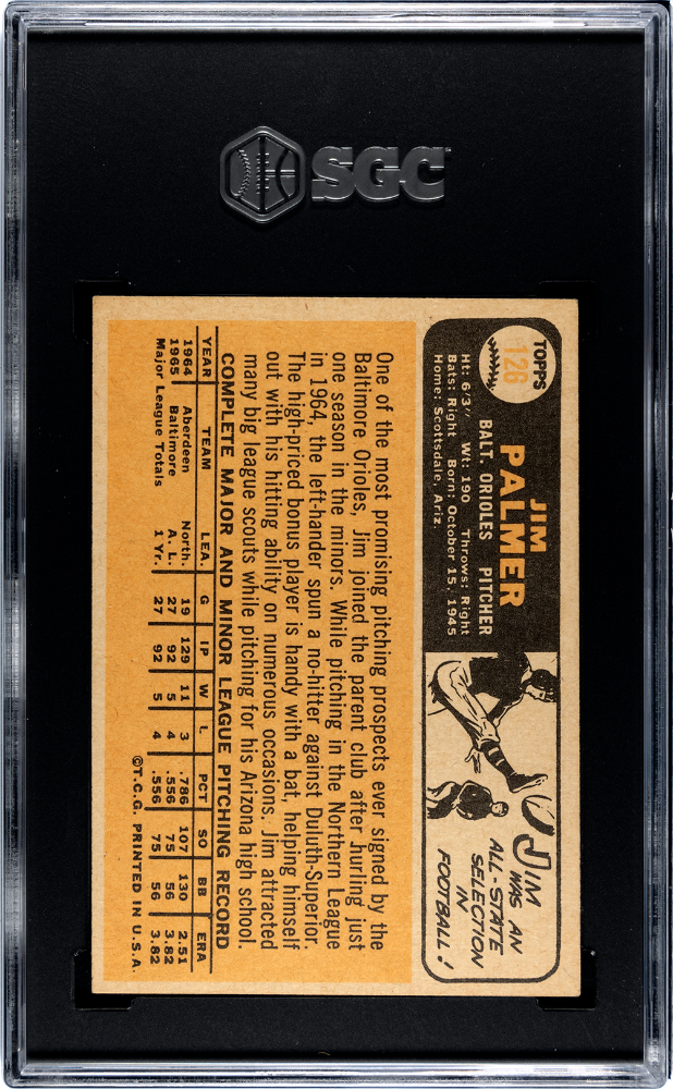 1966 Topps Jim Palmer #126 SGC 6