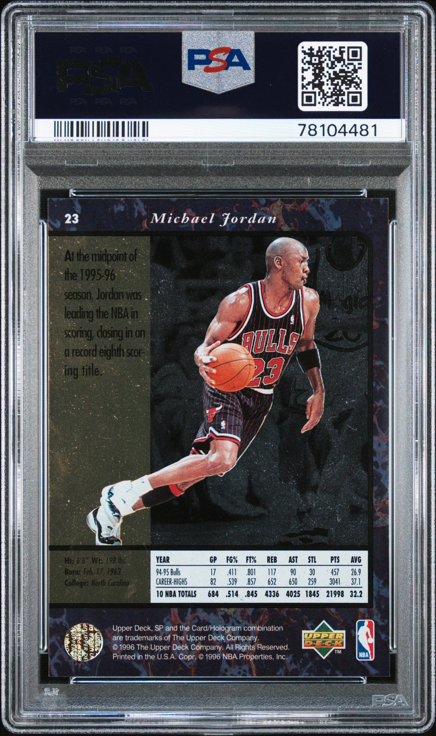 1995 SP Michael Jordan #23 Promo PSA 9