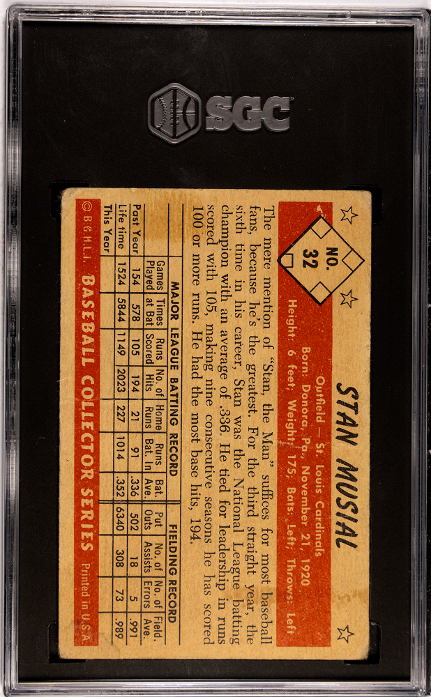 1953 Bowman Color Stan Musial #32 SGC A