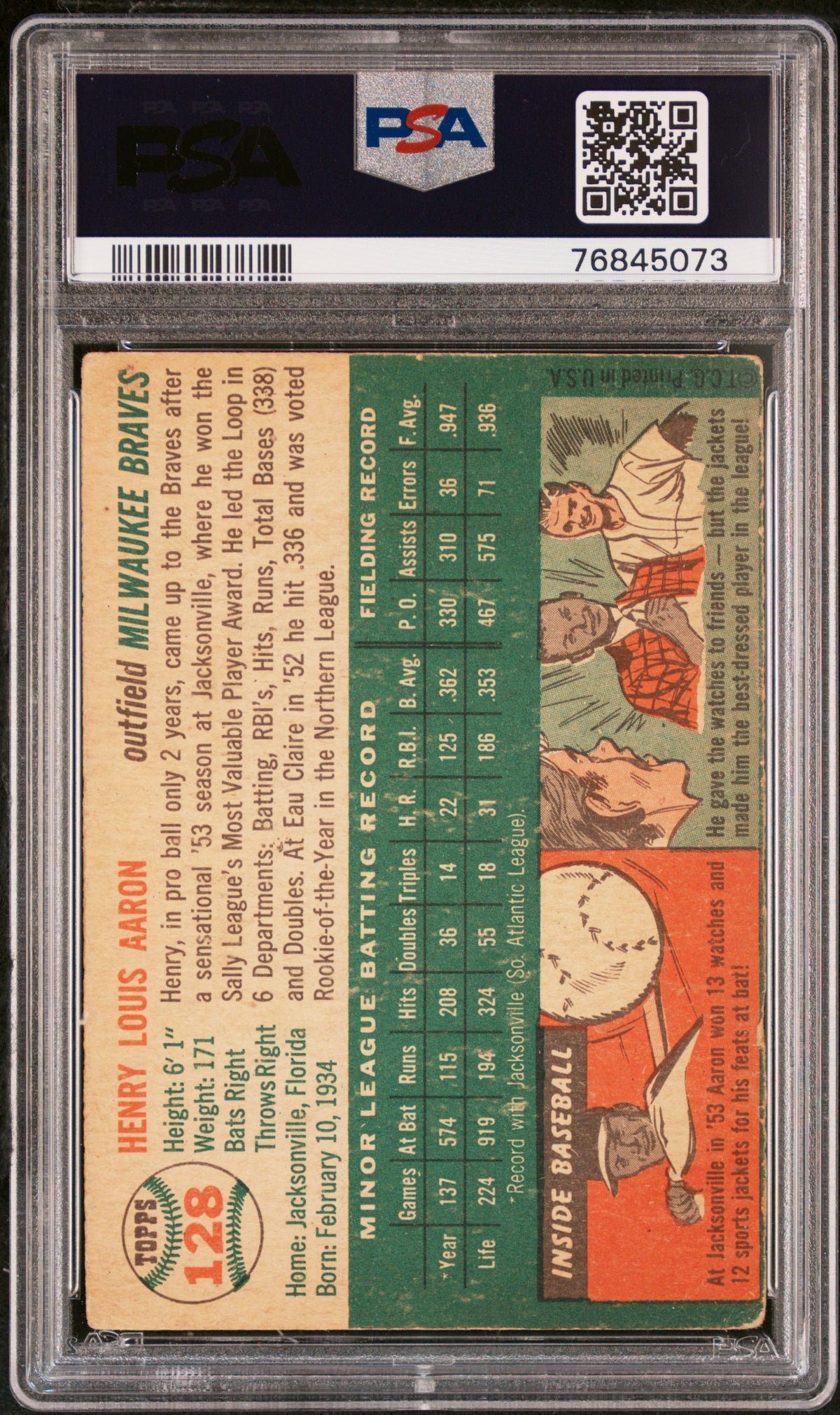 1954 Topps Henry Aaron #128 PSA 2.5