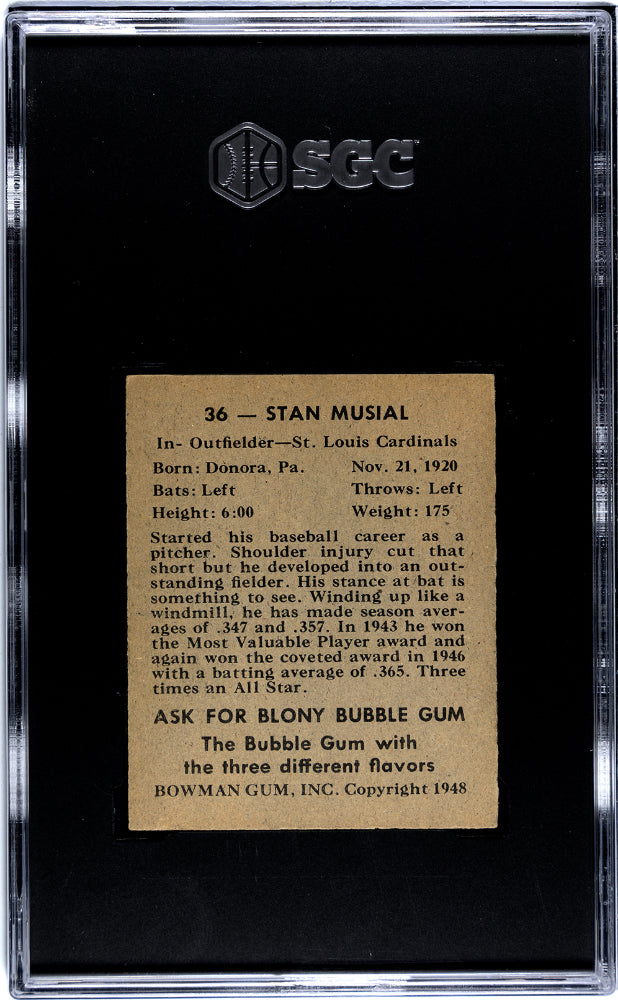 1948 Bowman Stan Musial #36 SGC 5.5