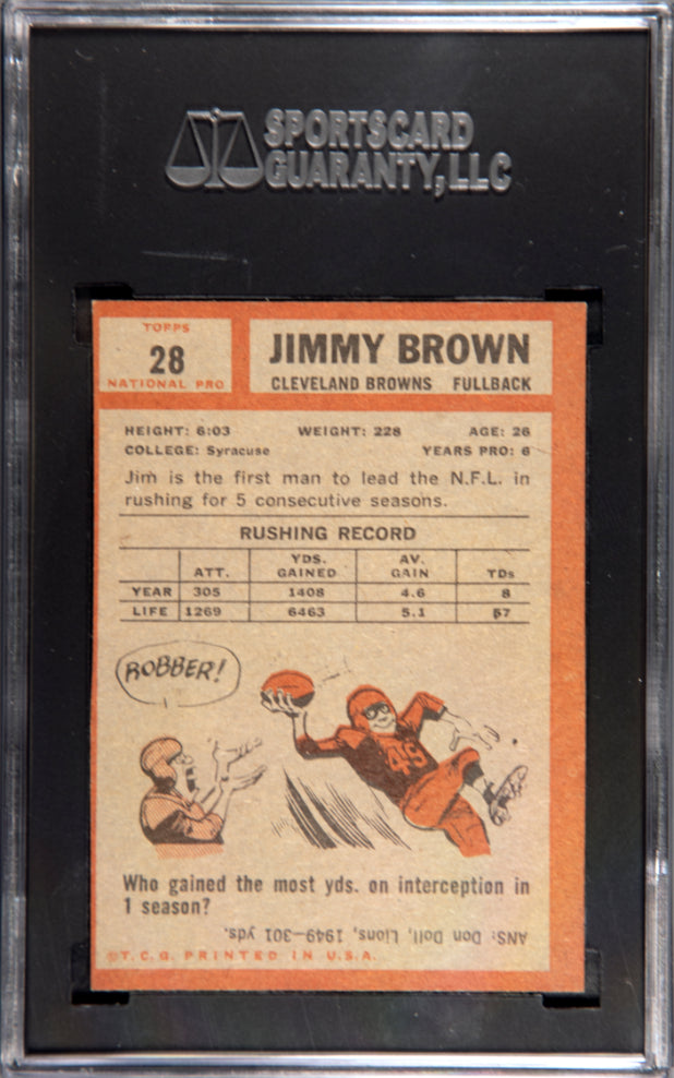 1962 Topps Jimmy Brown #28 SGC 5.5