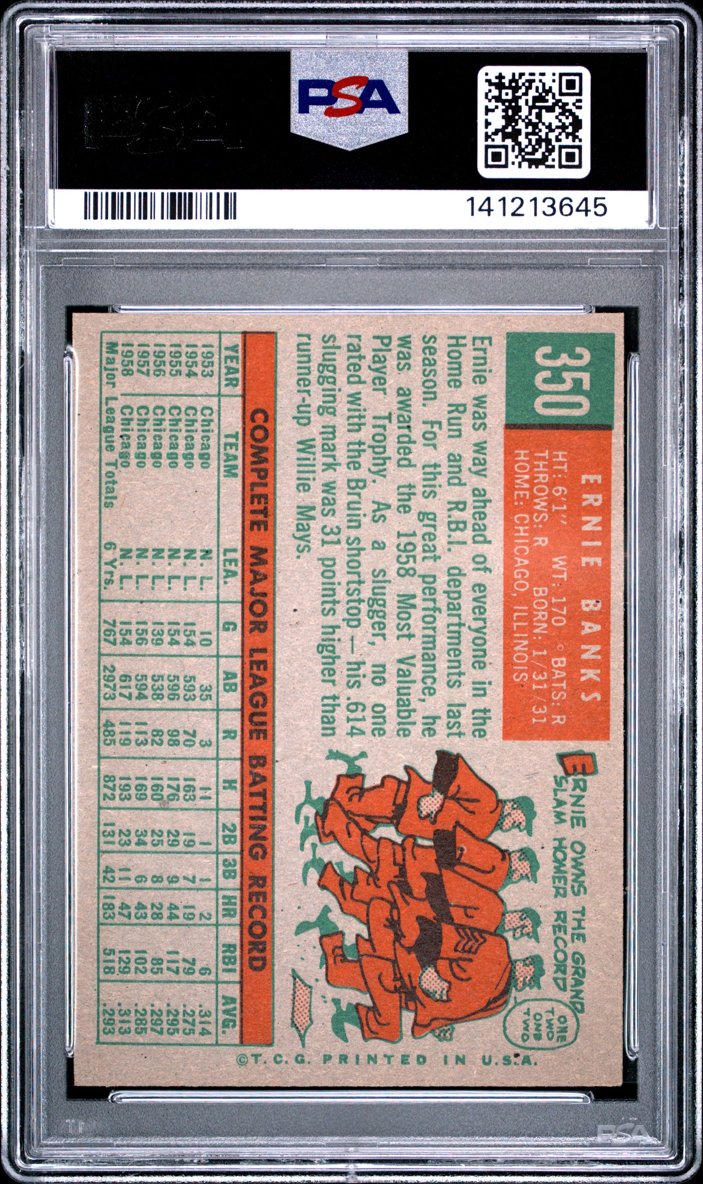 1959 Topps Ernie Banks #350 PSA 4