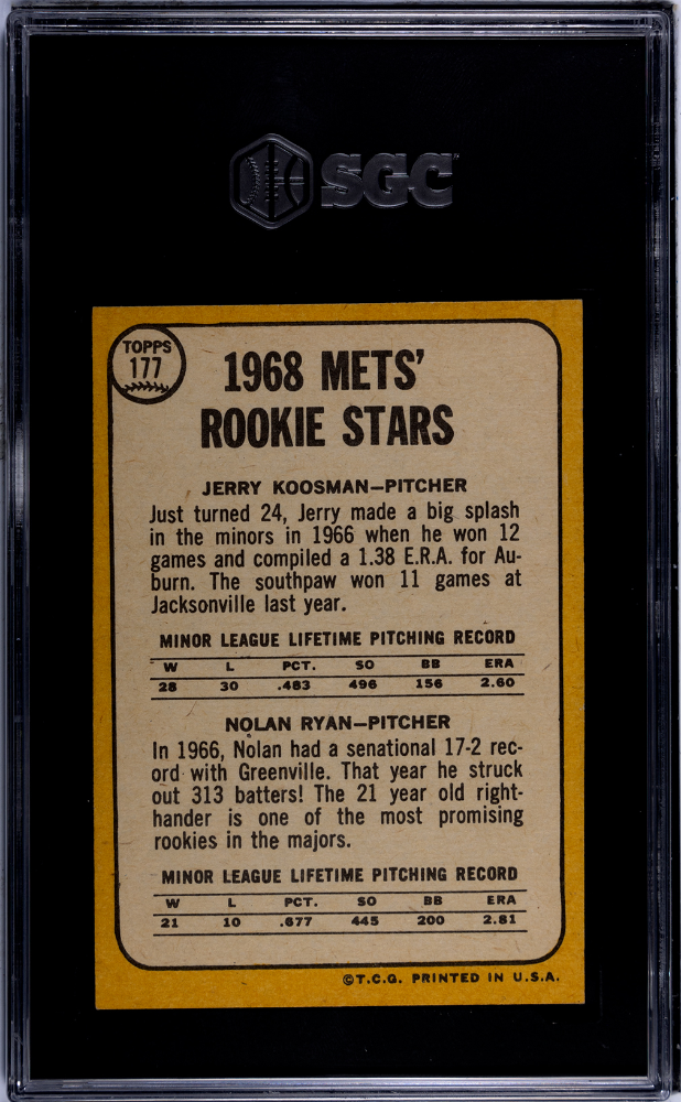 1968 Topps Nolan Ryan #177 SGC 7