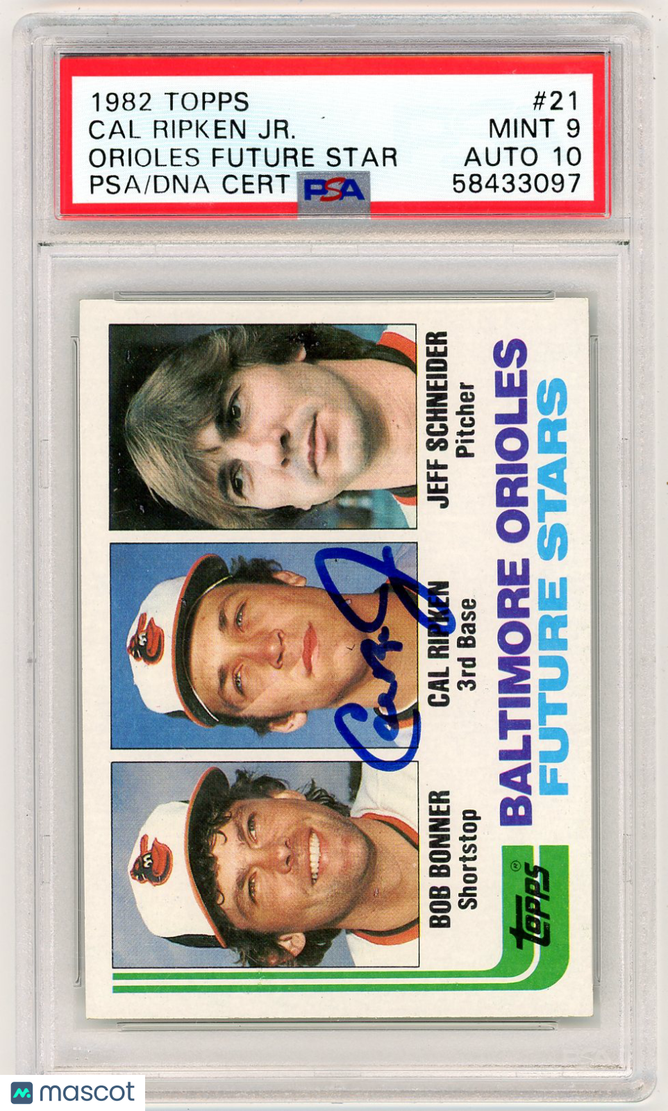 1982 Topps Orioles Future Stars #21 Orioles Future Star PSA 9 Auto 10