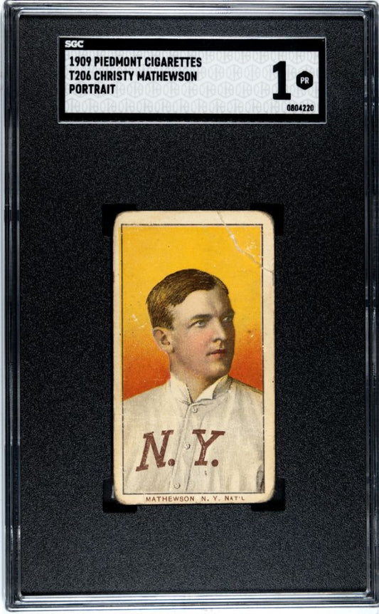 1909 MATHEWSON, CHRISTY PIEDMONT CIGARETTES (T206) PORTRAIT SGC 1