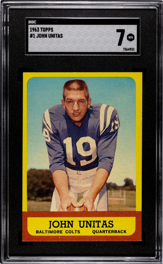 1963 TOPPS JOHN UNITAS #1 SGC 7