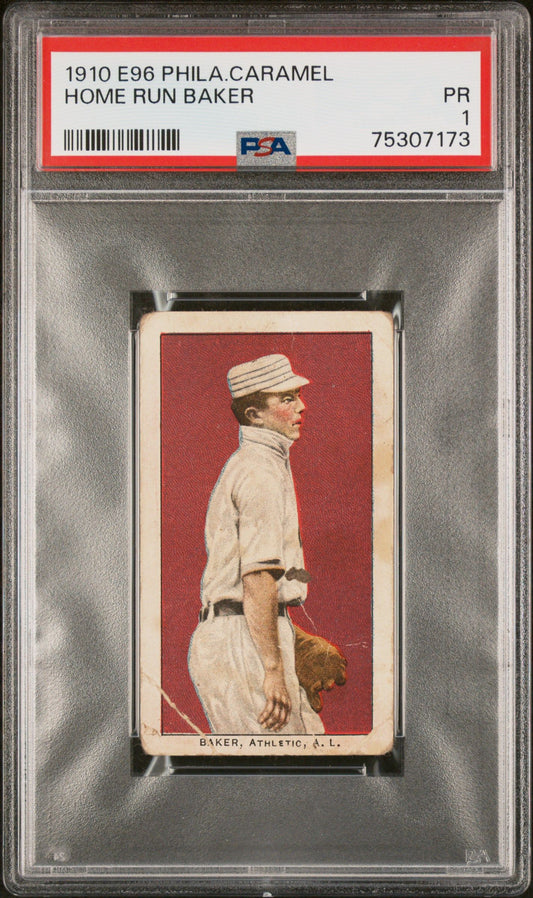 1910 HOME RUN BAKER E96 PHILADELPHIA CARAMEL PSA 1