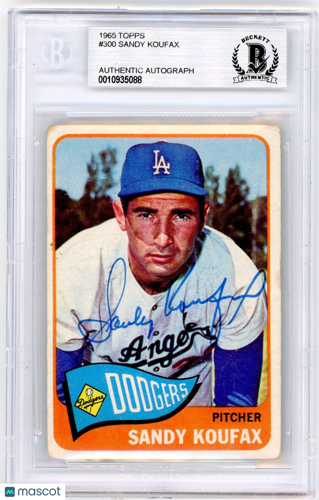1965 Topps Sandy Koufax #300 BVG Authentic BAS Auto Authentic