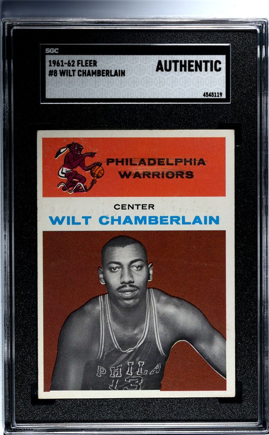 1961-62 FLEER WILT CHAMBERLAIN #8 SGC AUTHENTIC