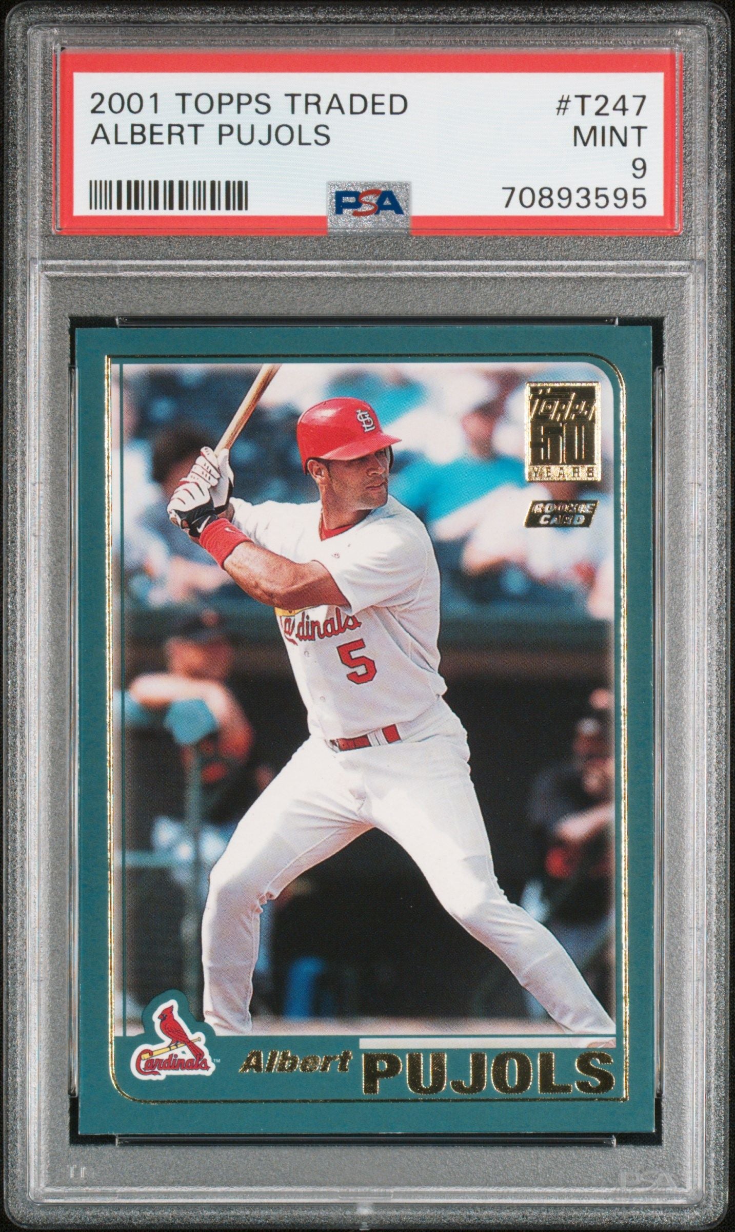 2001 TOPPS ALBERT PUJOLS TRADED #T247 PSA 9