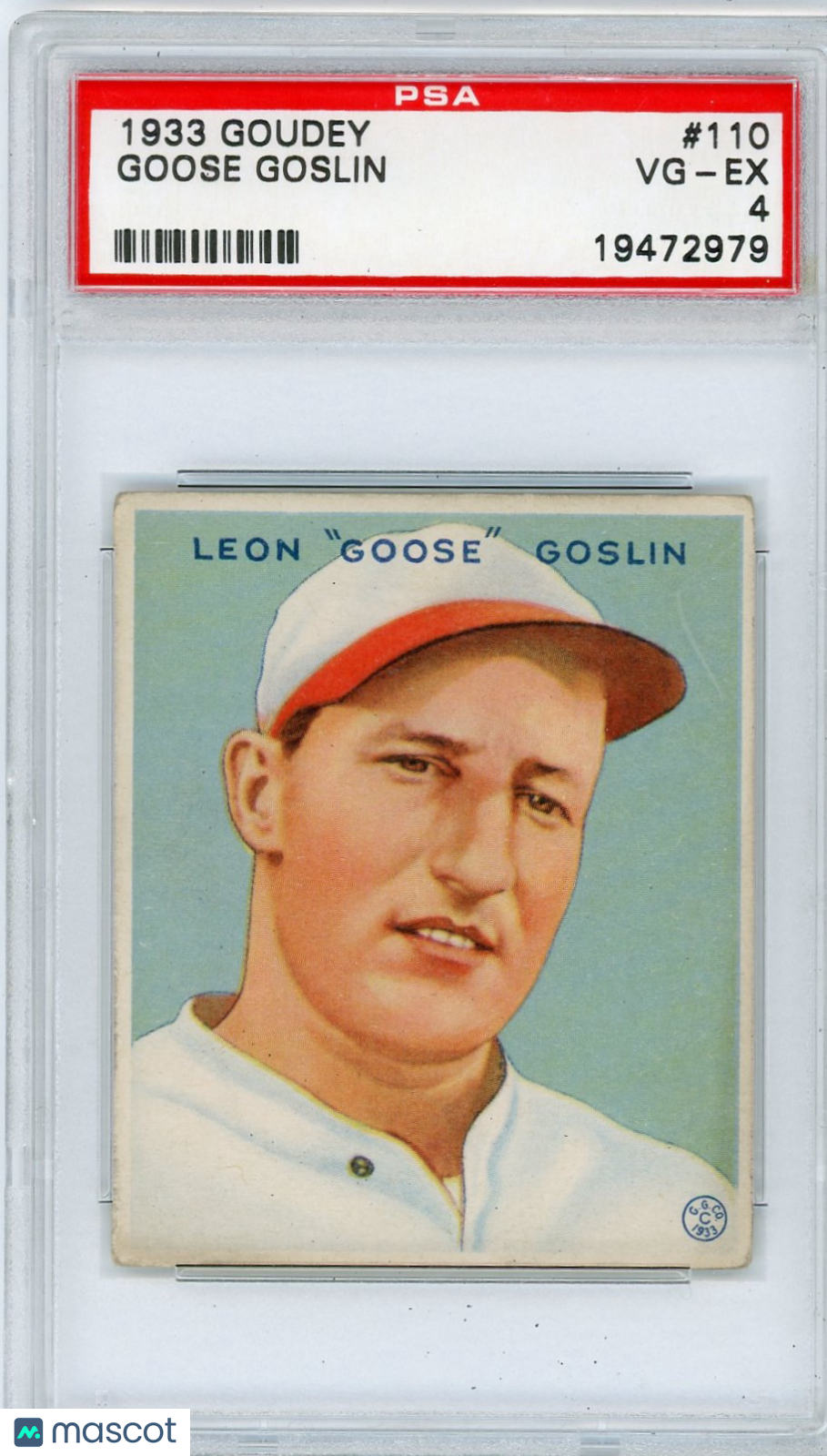 1933 Goudey Goose Goslin #110 PSA 4