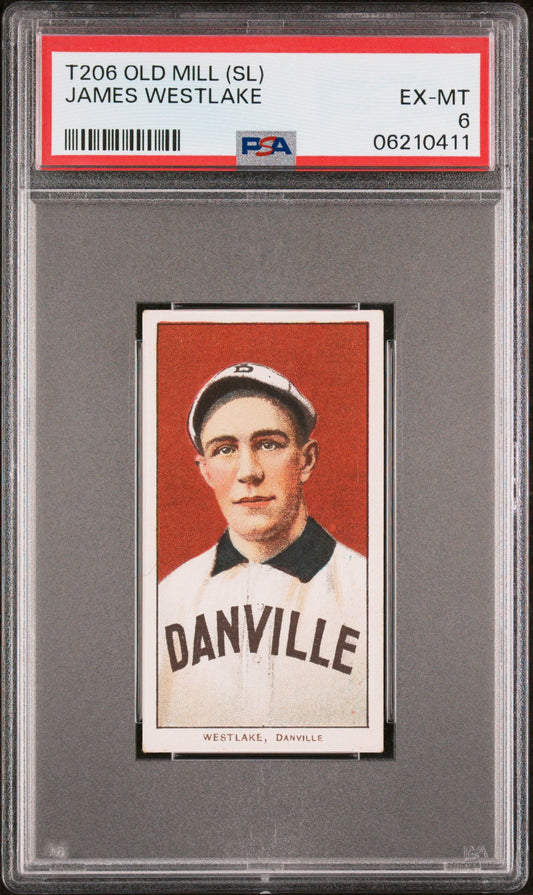 1909-11 JAMES WESTLAKE T206 OLD MILL (SL) PSA 6