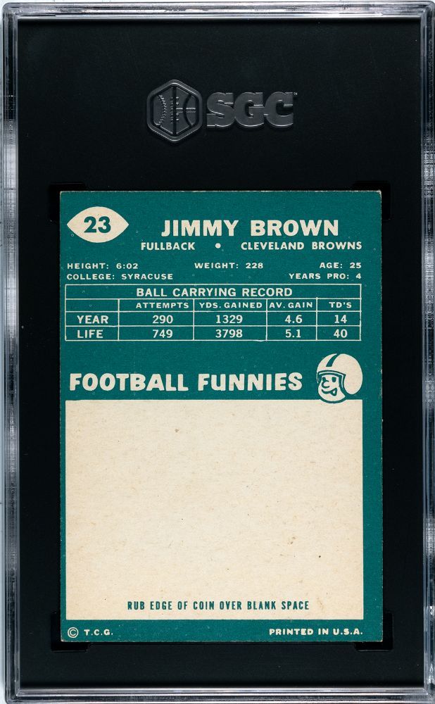 1960 TOPPS JIMMY BROWN #23 SGC 6