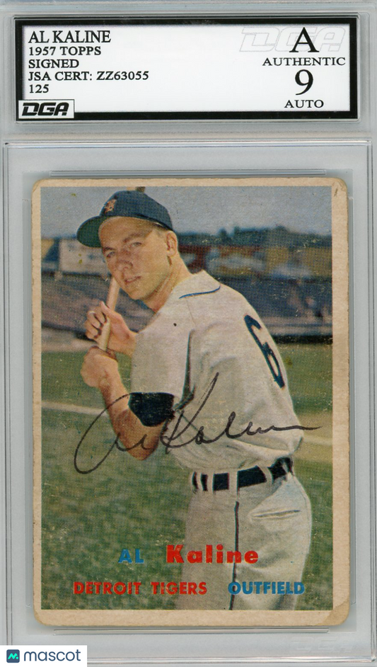 1957 Topps Al Kaline #125 DGA 9 JSA Auto 9