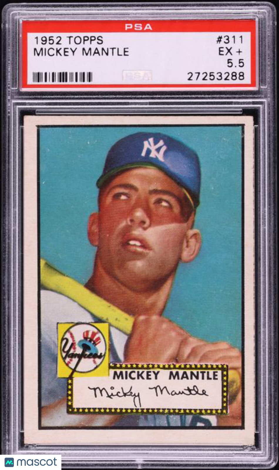 1952 Topps Mickey Mantle #311 PSA 5.5