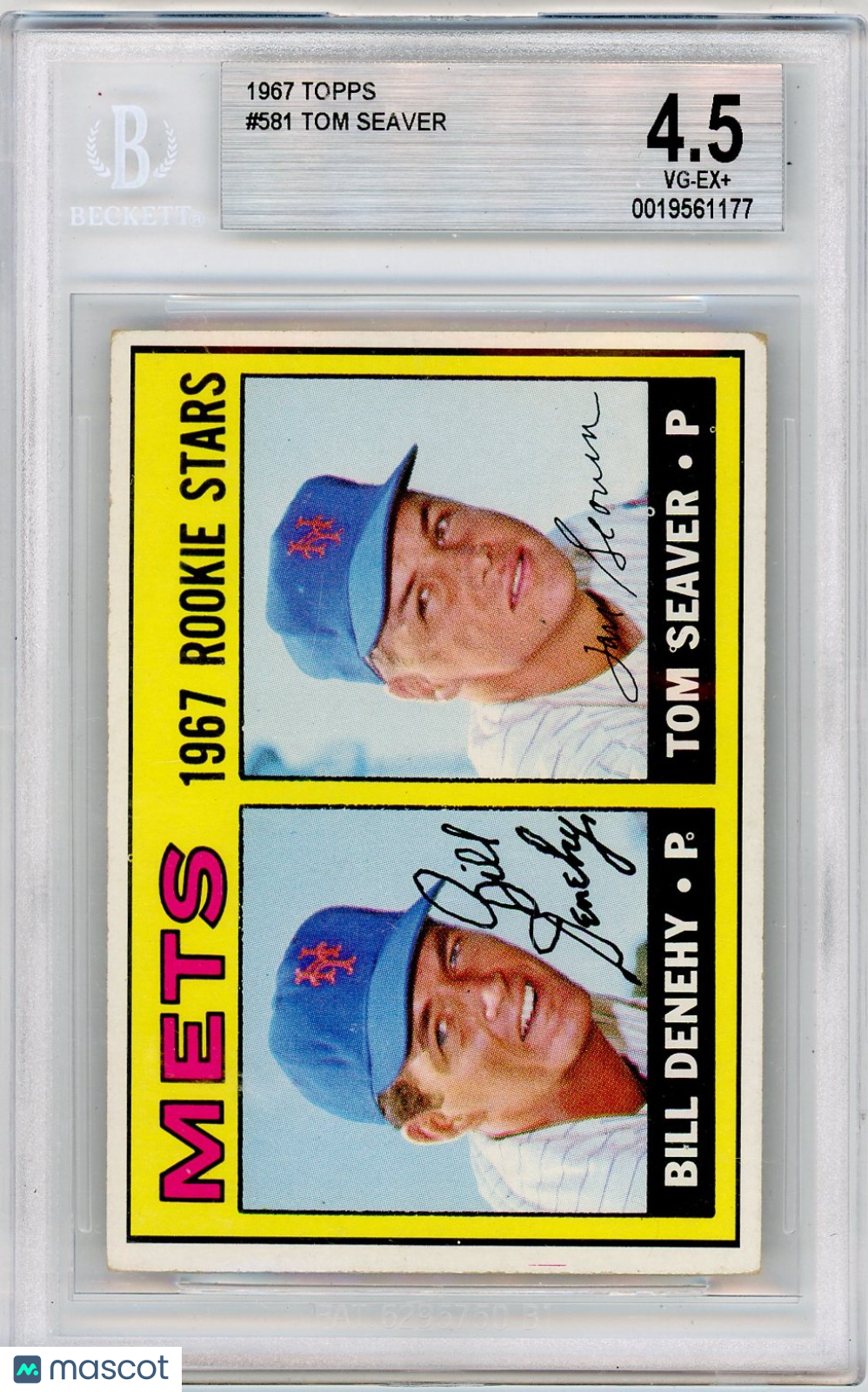 1967 Topps Tom Seaver Bill Denehy Rookie Stars #581 BVG 4.5 /Bill Rookie