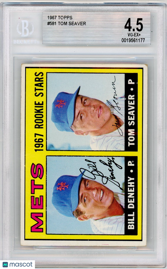 1967 Topps Tom Seaver Bill Denehy Rookie Stars #581 BVG 4.5 /Bill Rookie