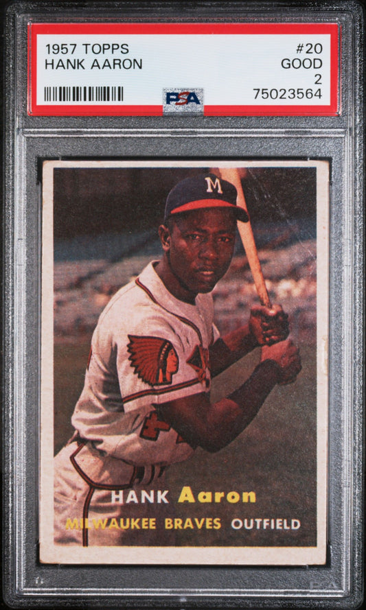 1957 TOPPS HANK AARON #20 PSA 2