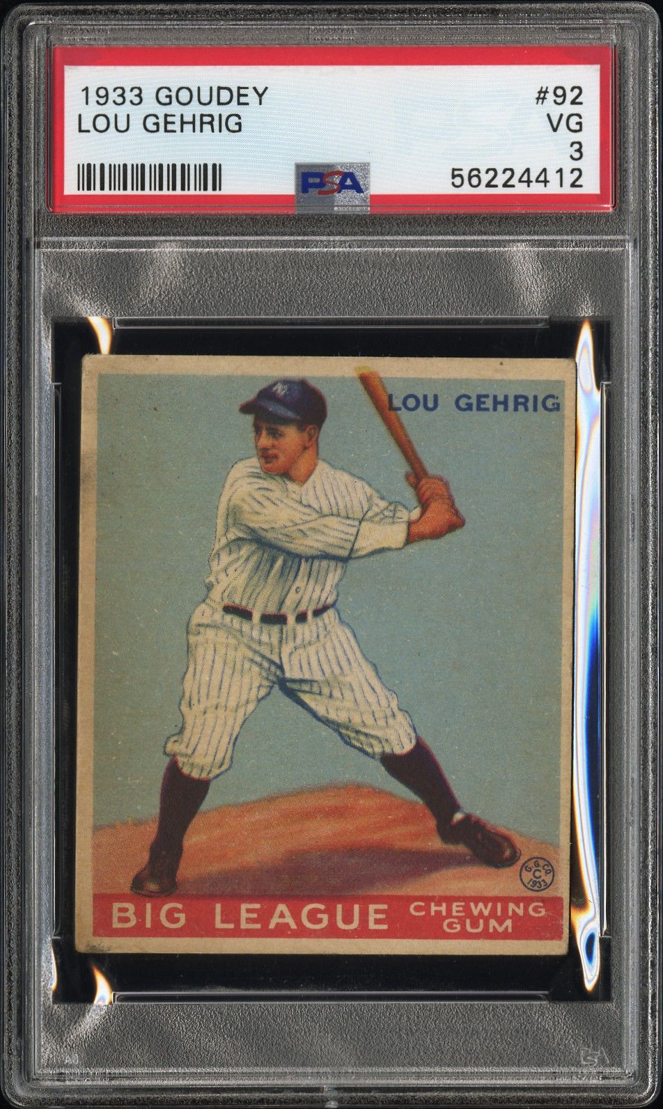 1933 GOUDEY LOU GEHRIG #92 PSA 3