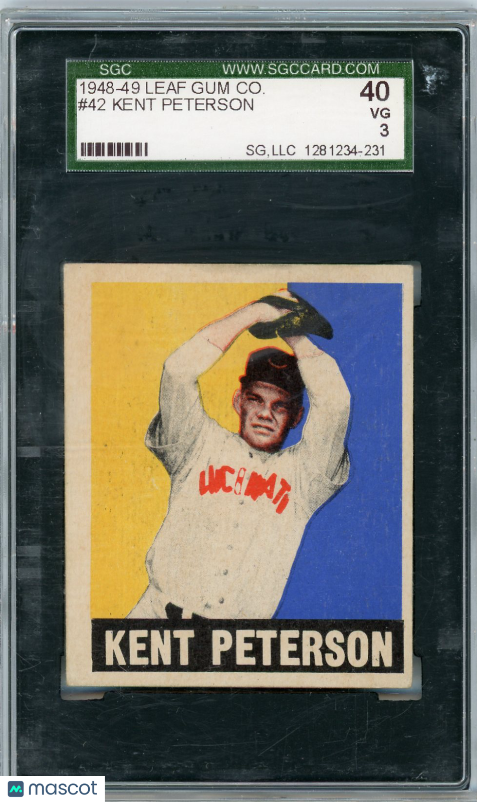 1948 Leaf Gum Co. Kent Peterson #42 SGC 3