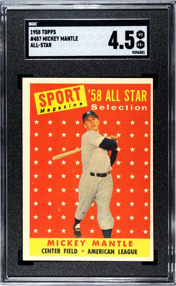 1958 TOPPS MICKEY MANTLE ALL-STAR #487 SGC 4.5