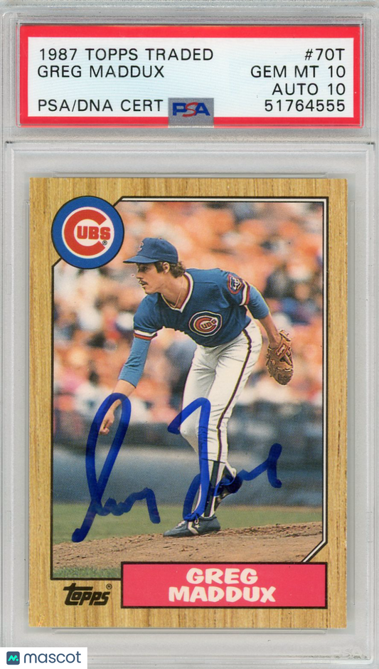 1987 Topps Traded Greg Maddux #70T PSA 10 Auto 10