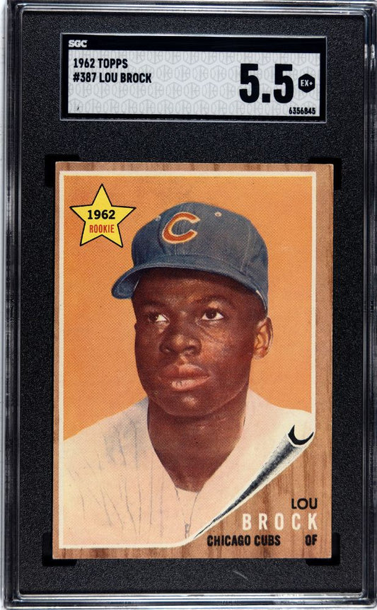 1962 TOPPS LOU BROCK #387 SGC 5.5