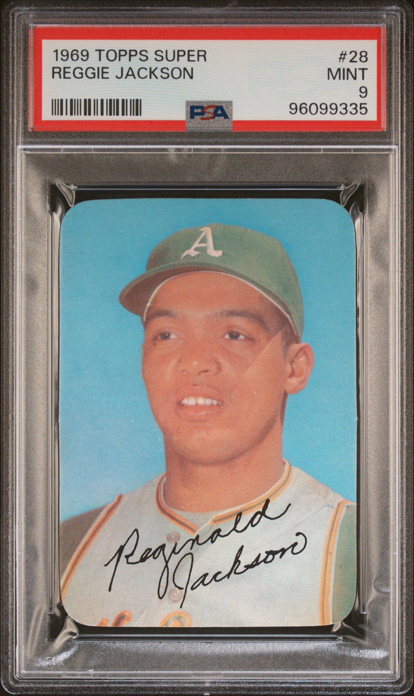 1969 TOPPS REGGIE JACKSON SUPER #28 PSA 9