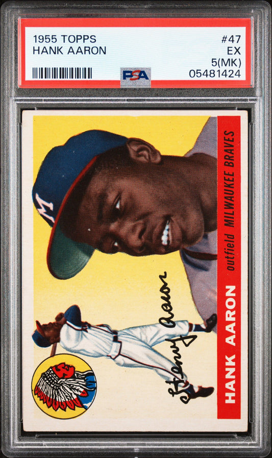 1955 TOPPS HANK AARON #47 PSA 5