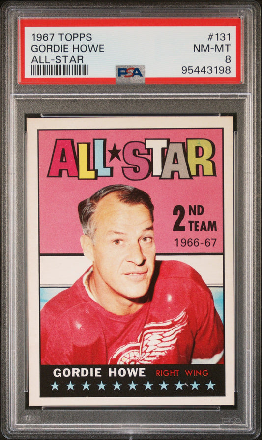 1967 TOPPS GORDIE HOWE ALL-STAR #131 PSA 8