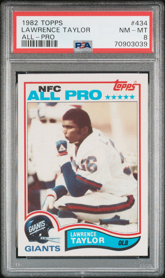 1982 TOPPS LAWRENCE TAYLOR ALL-PRO #434 PSA 8