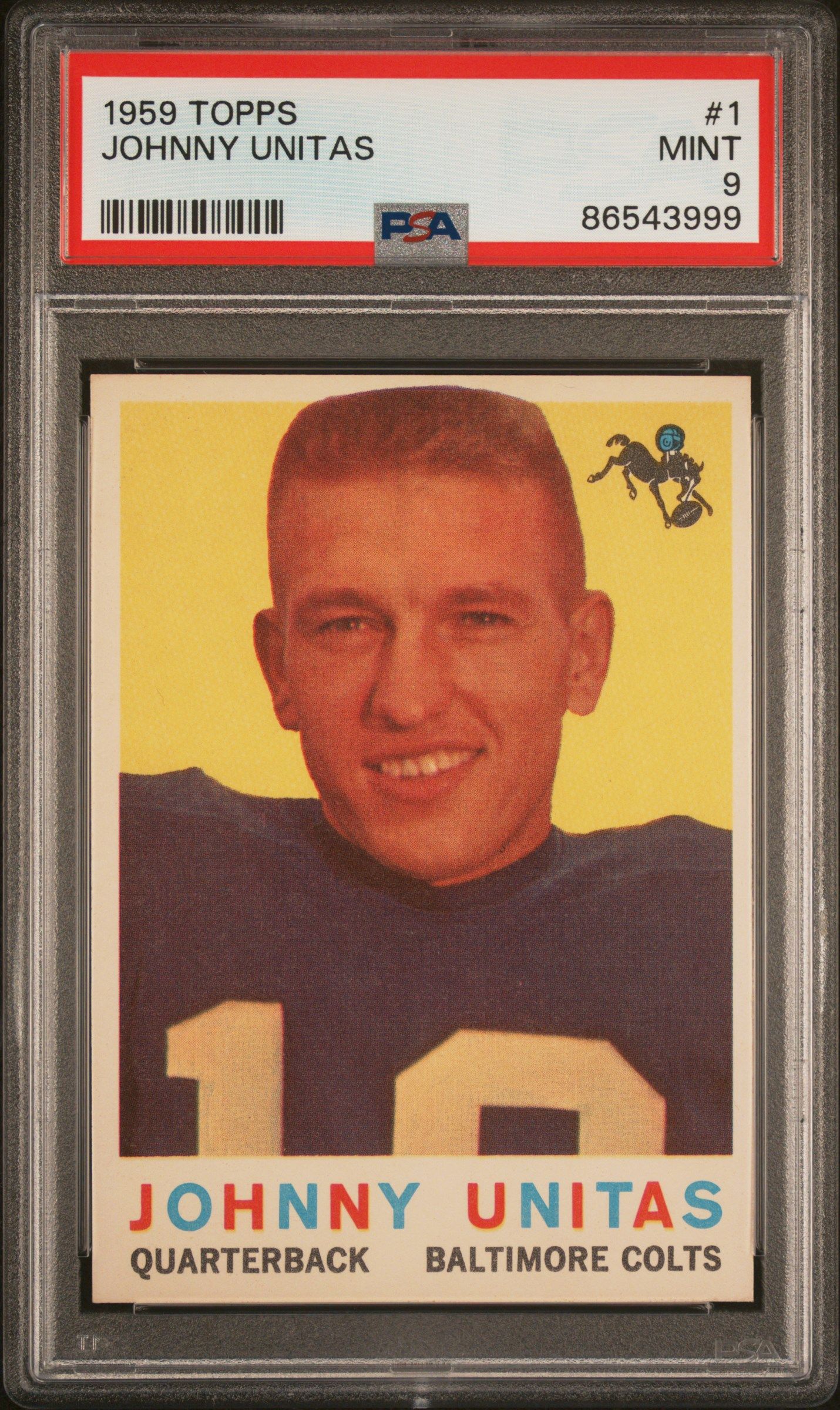 1959 TOPPS JOHNNY UNITAS #1 PSA 9