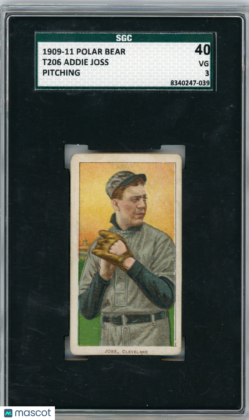 1909 Polar Bear (T206) Addie Joss Pitching SGC 3