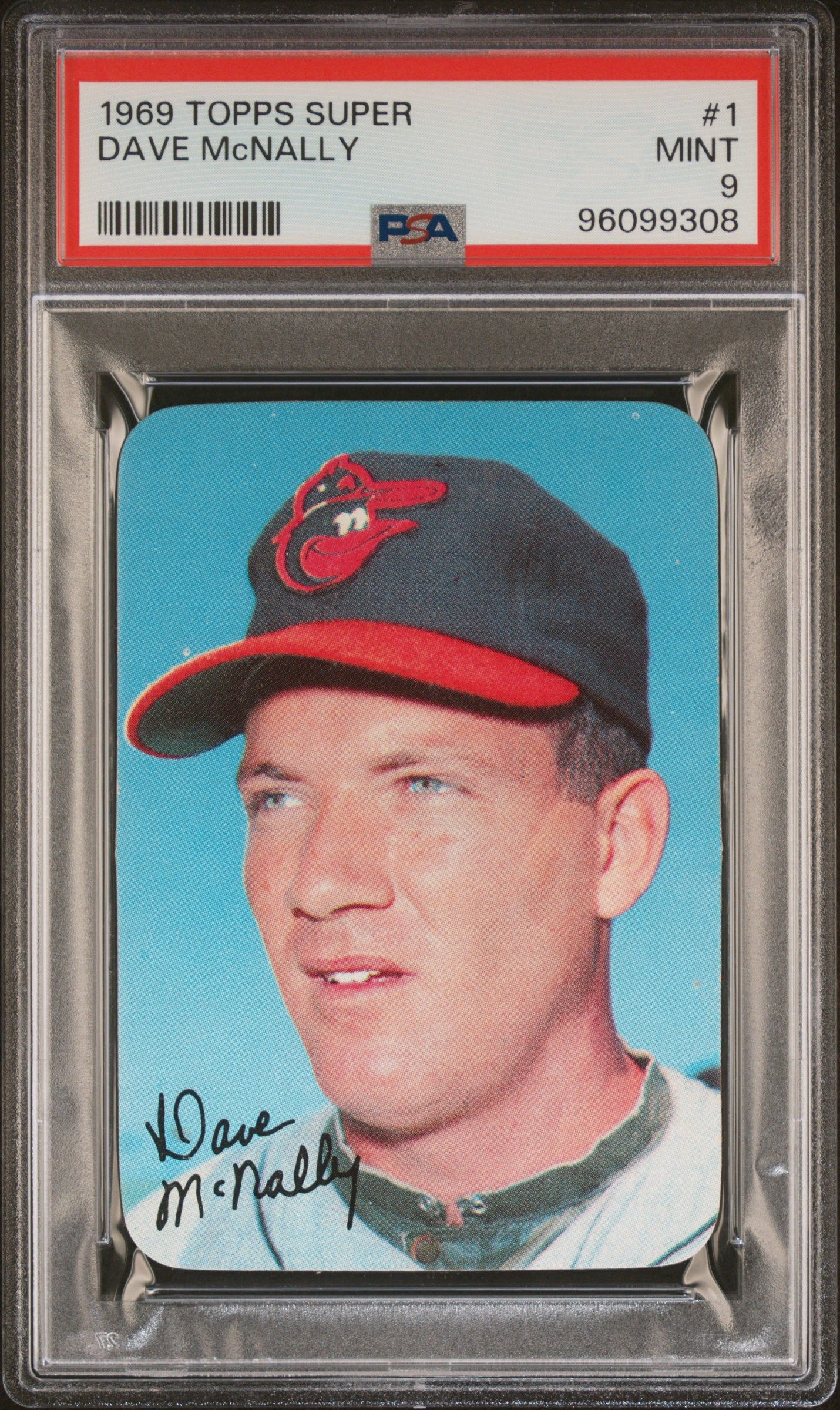 1969 TOPPS DAVE MCNALLY SUPER #1 PSA 9