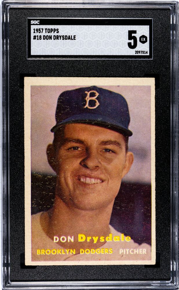 1957 TOPPS DON DRYSDALE #18 SGC 5