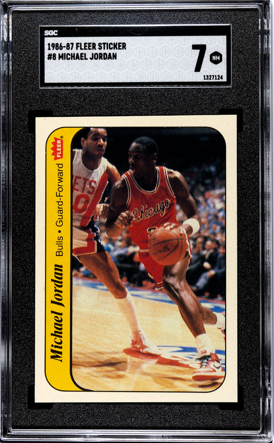 1986-87 FLEER MICHAEL JORDAN STICKER #8 SGC 7