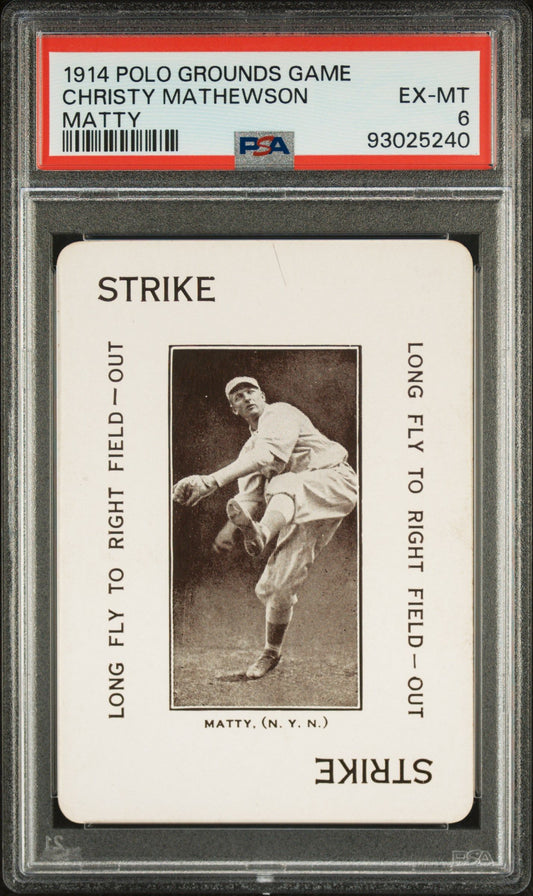 1914 CHRISTY MATHEWSON POLO GROUNDS GAME MATTY PSA 6